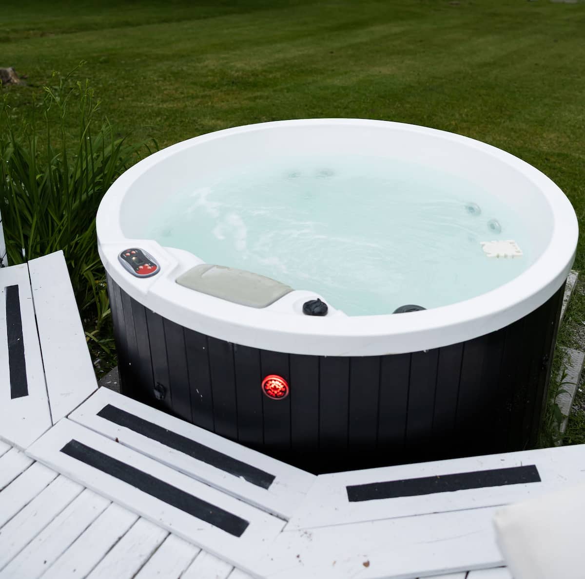 The private hot tub on the deck